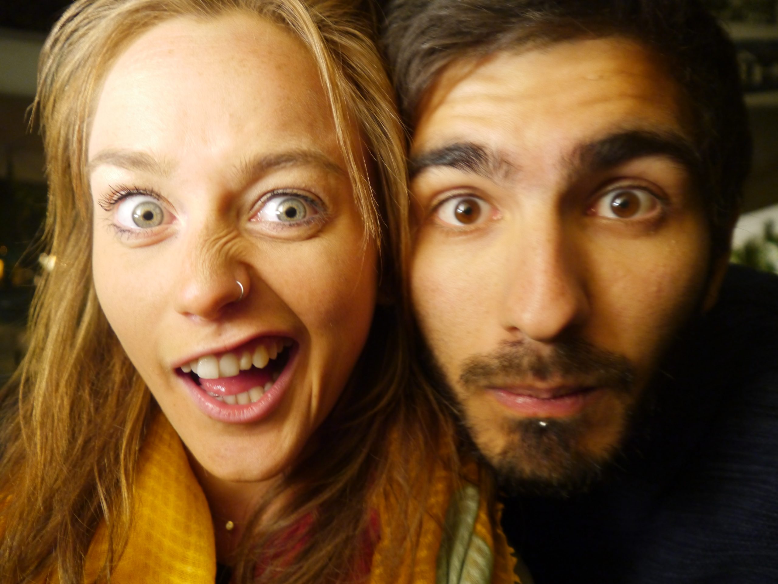 Liamarjit and Laura funny faces